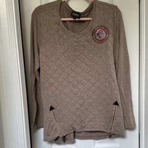 Ohio State Beige Quilted Sweatshirt